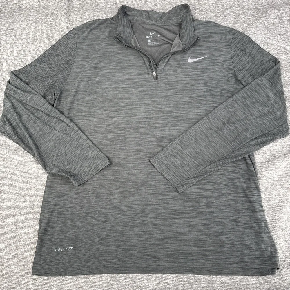 Nike Dri-FIT 1/4 Zip Pullover Gray Long Sleeve Athletic Top Women's‎ L